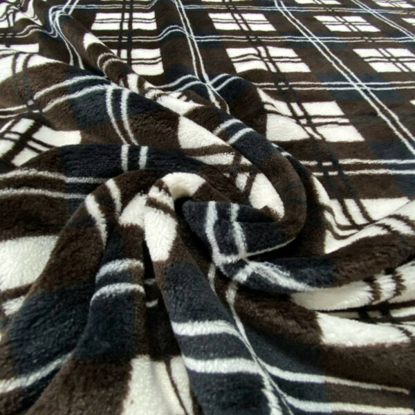 Soft fleece checks brown