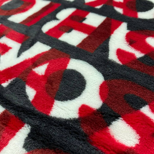 Soft fleece letters red