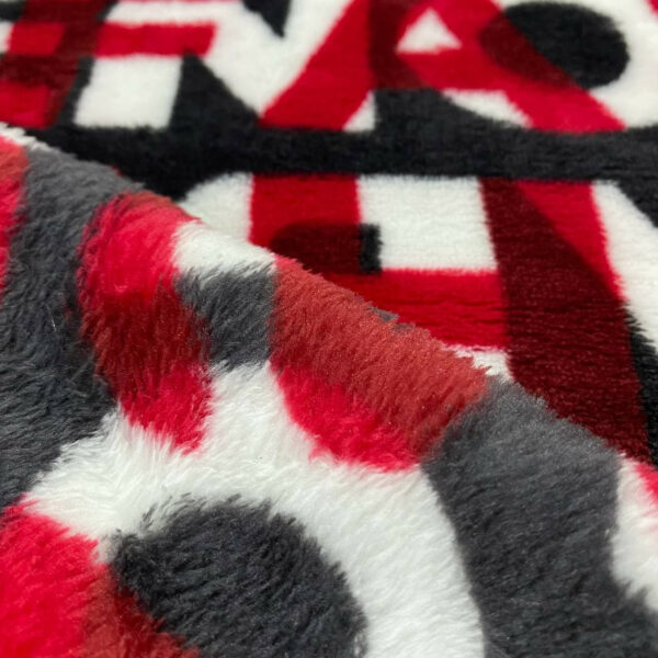 Soft fleece letters red
