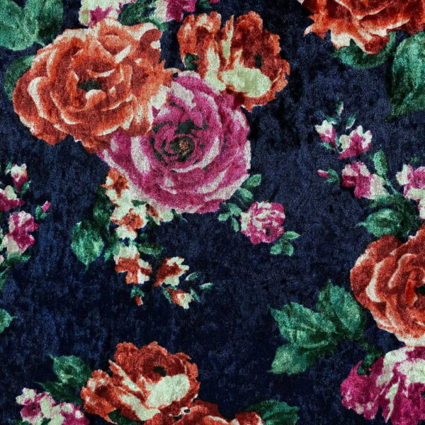 Βελουτέ roses navy/fucsia