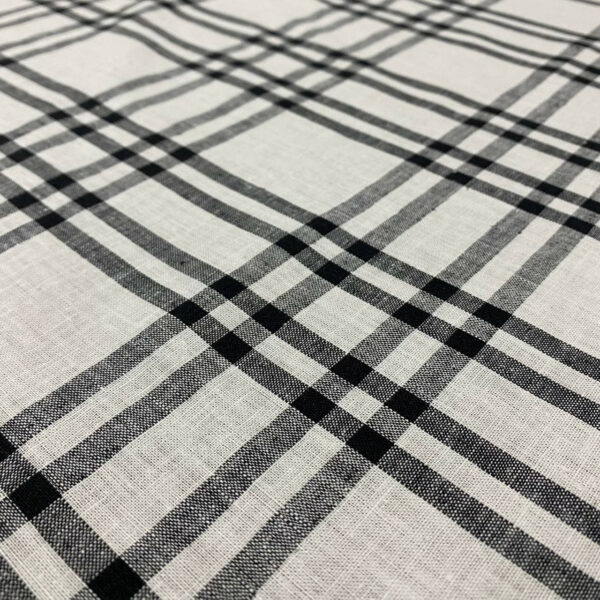 Λινό καρό black/white