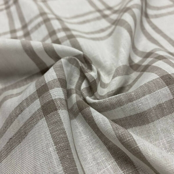 Λινό καρό beige/white
