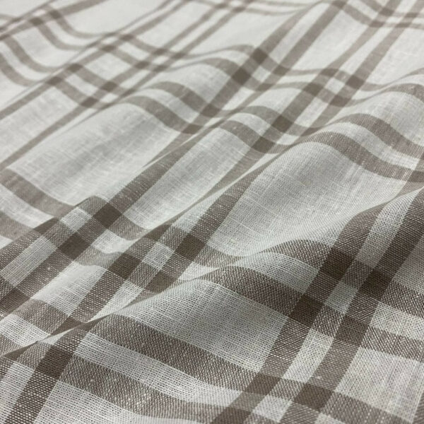 Λινό καρό beige/white