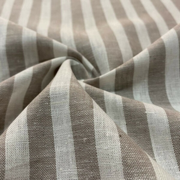 Λινό ριγέ beige/white