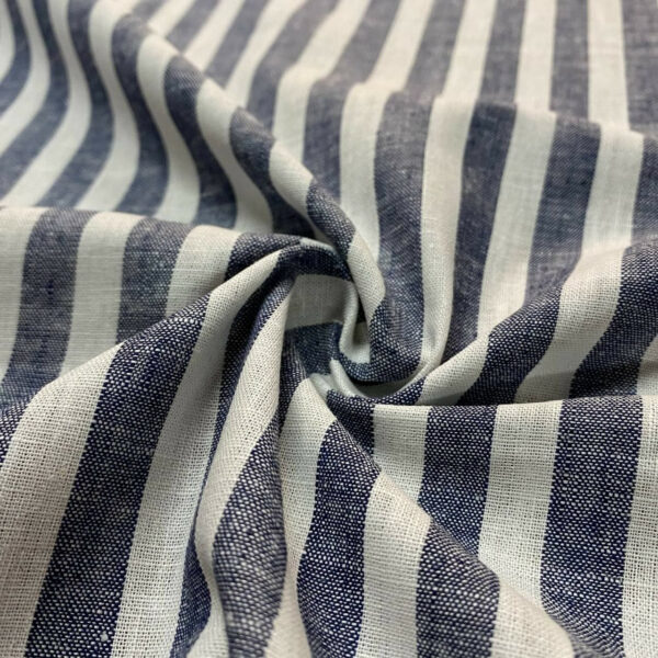 Λινό ριγέ navy/white