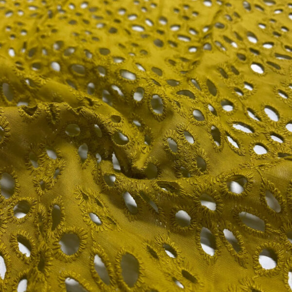 Ποπλίνα embroidery mustard