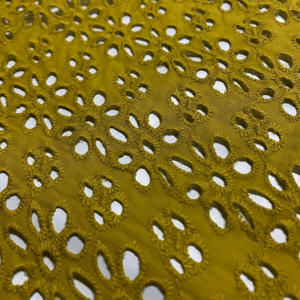 Ποπλίνα embroidery mustard