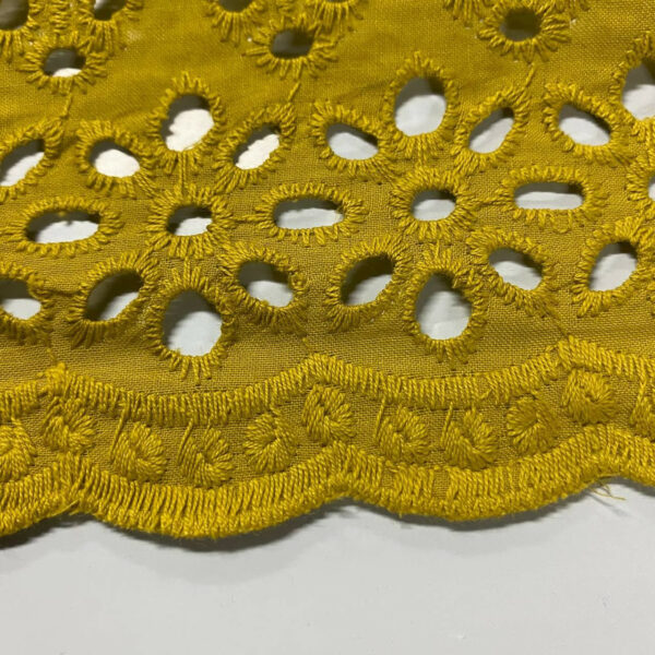 Ποπλίνα embroidery mustard