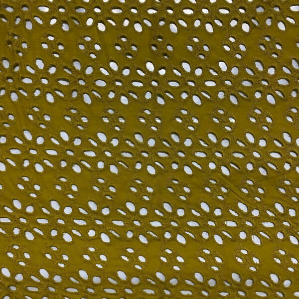 Ποπλίνα embroidery mustard
