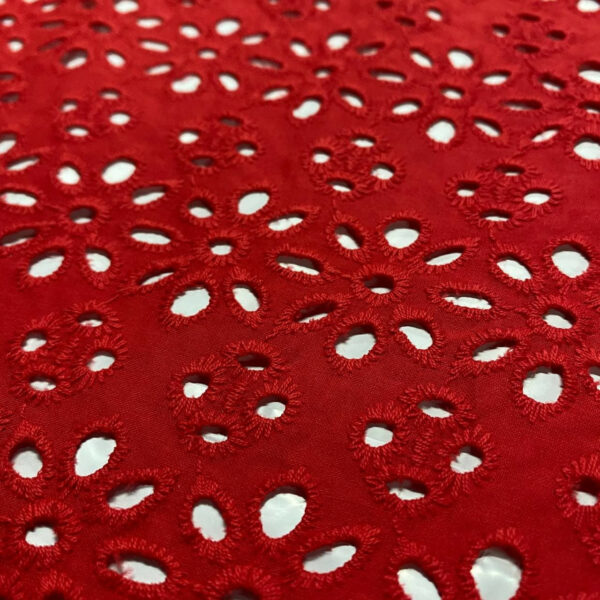 Ποπλίνα embroidery red