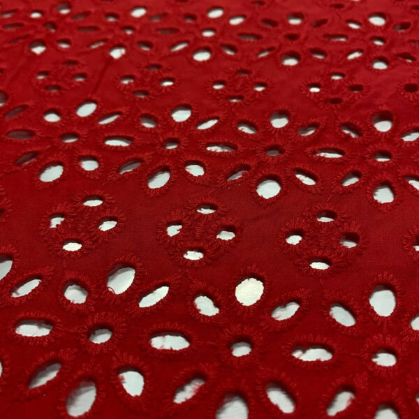 Ποπλίνα embroidery red