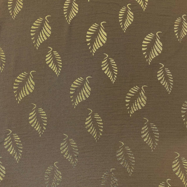 Ποπλινα linen look leafs camel